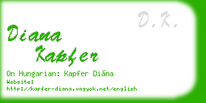 diana kapfer business card
